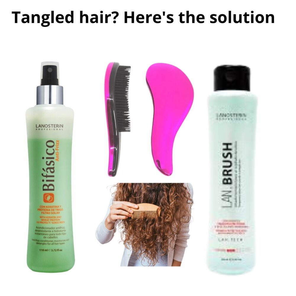 2 lanosterin hair detangling product one free magic detangling brush